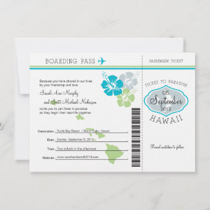 Hochzeitlicher Boarding nach Hawaii Save The Date