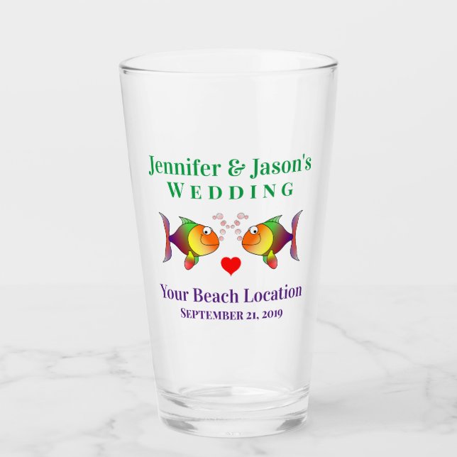 Hochzeitlicher Fisch Beach Tropical Destination Be Glas (Vorderseite)