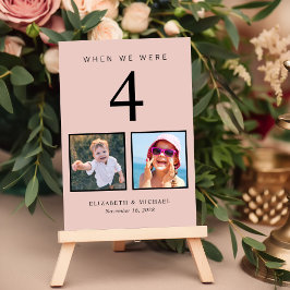 Hochzeitlicher Foto-Spaß Rosa Tischnummer