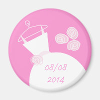 Hochzeitlicher Rosa Kühlschrankmagnet