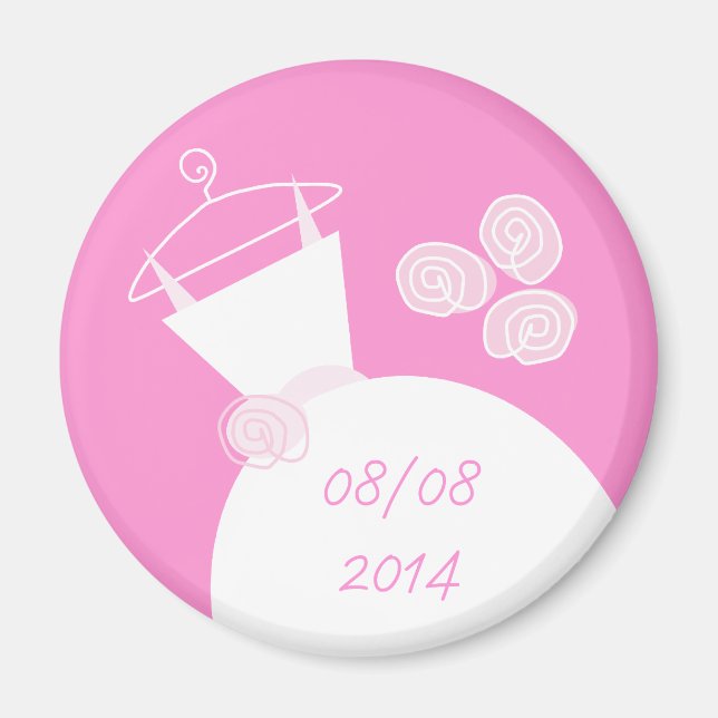 Hochzeitlicher Rosa Kühlschrankmagnet Magnet (Vorne)