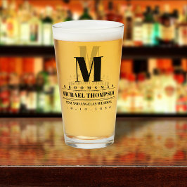 Hochzeitlicher Trauzeuge Modernes Monogramm einfac Glas