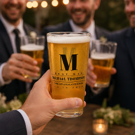Hochzeitlicher Trauzeuge Modernes Monogramm einfac Glas