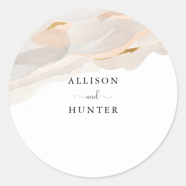 Hochzeitlicher Umschlag Aufkleber | Dusty Rose (Vorderseite)