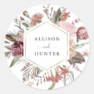 Hochzeitlicher Umschlag Aufkleber Dusty Rose