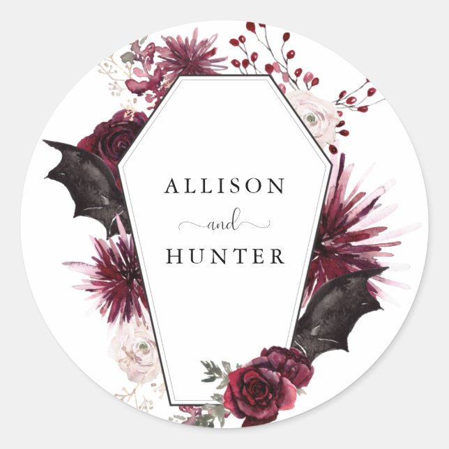 Hochzeitlicher Umschlag Aufkleber | Halloween (Vorderseite)