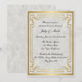 Hochzeitliches Abendessen mit geometrischer Probe Einladung