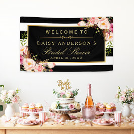 Hochzeitliches Brautparty Moderne Vintage Blumende Banner