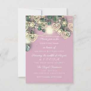 Hochzeitliches Brautparty Rustikal Rosa Süße 16. Einladung