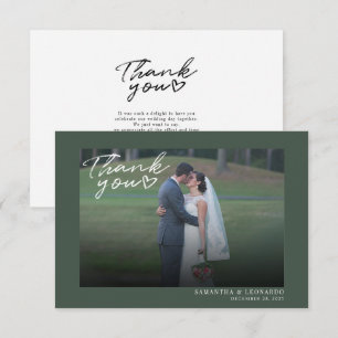 Hochzeitliches Foto handschriftlich Dankeskarte