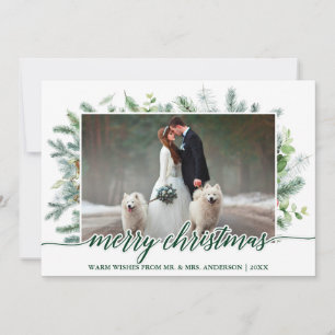 Hochzeitliches Foto Kalligrafie Weihnachtskieferng Feiertagskarte