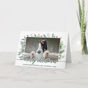 Hochzeitliches Foto Kalligrafie Weihnachtskieferng Feiertagskarte