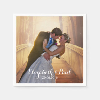 Hochzeitliches Foto Personalisiert Serviette