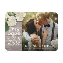 Hochzeitliches Foto Save the Date Hydrangeas Light Magnet