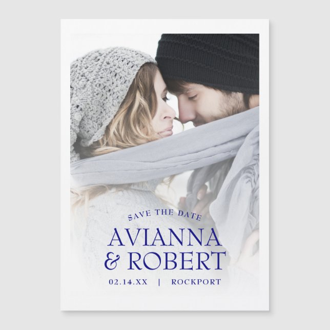 Hochzeitliches Foto Save the Date Magneteinladung (Vorderseite)