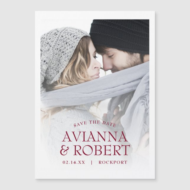 Hochzeitliches Foto Save the Date Magneteinladung (Vorderseite)