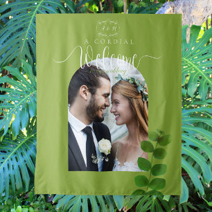 Hochzeitliches Grün-Chic-Foto Wandteppich