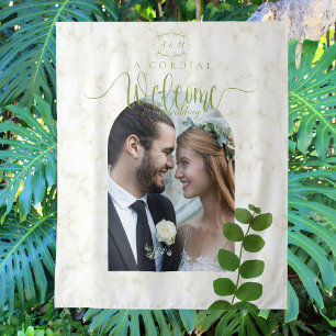 Hochzeitliches Grün-Chic-Foto Wandteppich
