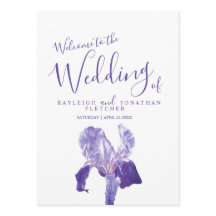 Hochzeitliches Kunstprogramm für lila Iris-Blume