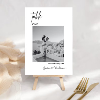 Hochzeitliches modernes Minimales Foto | TISCHNUMM Tischnummer