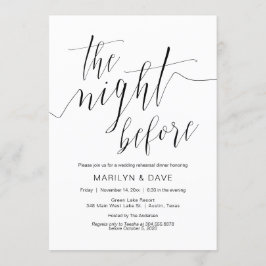 Hochzeitliches Probe-Dinner, einfache Schwarze Kal Einladung