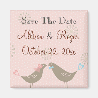 Hochzeitliebvögel W Save the Date Custom Magnet