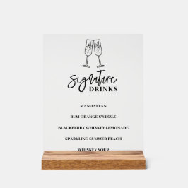 Hochzeitmenü - Akryllische Unterzeichnung Acrylschild