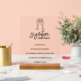 Hochzeitmenü - Akryllische Unterzeichnung Acrylschild