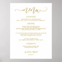 Hochzeitmenü - Bouncy Calligraphy (Gold)