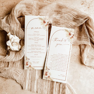 Hochzeitmenü + Dankeschön   Boho Napkin Note