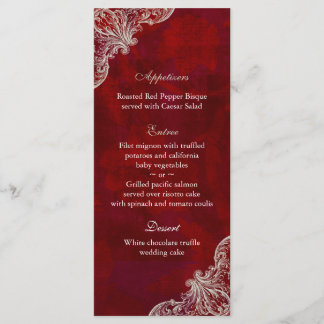 Hochzeitmenü Karten Rote Rose Garden V2