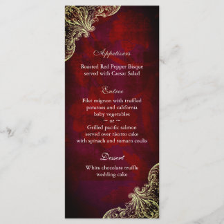 Hochzeitmenü Karten Rote Rose Garden Weihnachten