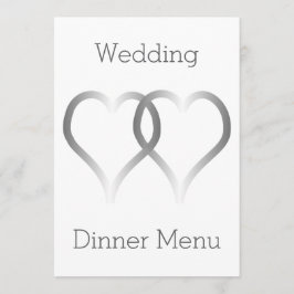 Hochzeitmenü Silberherzen Menükarte