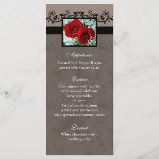 Hochzeitmenükarten Rote Rosen Herz Menükarte