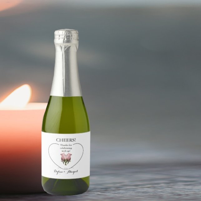 HochzeitMini-Sparkling Weinflaschen-Etikett mit Ro (Von Creator hochgeladen)