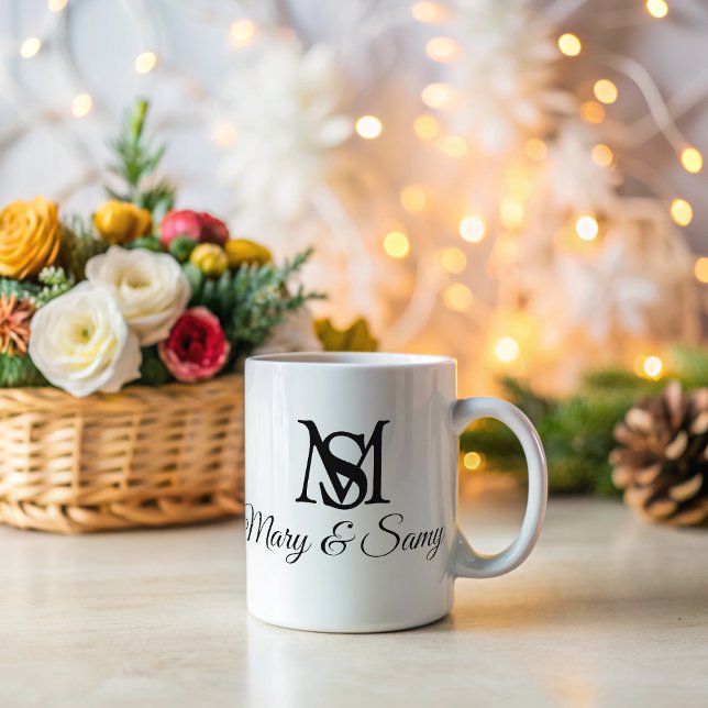Hochzeitmongramm Elegant Einfaches Chic Kaffeetasse (Von Creator hochgeladen)