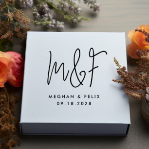 Hochzeitmongramm - Moderne Skriptnamen Gummistempel