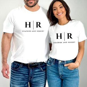 Hochzeitmongramm Personalisierte Braut und Bräuche T-Shirt