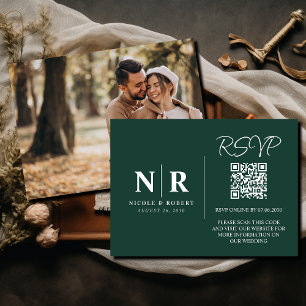 Hochzeitmongramm UAWG QR Code Foto Elegant Begleitkarte