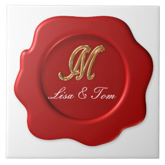 Hochzeitmonogramm-Siegel Fliese