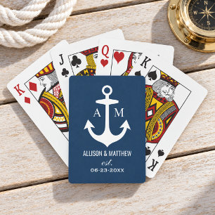 Hochzeitmonographie der modernen Navy Blue Nautica Spielkarten