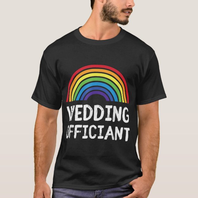 Hochzeitoffizier Lgbt Lesbian Gay Wedding T-Shirt (Vorderseite)