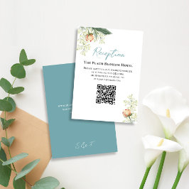 Hochzeitpeach Blue Empfang QR Code UAWG Begleitkarte