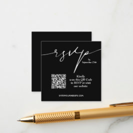 HochzeitQR-Code Schwarz/Weiß Begleitkarte