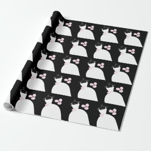 Hochzeitrosa schwarz geschenkpapier