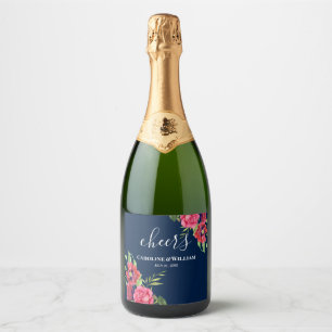 Hochzeitrot und rosa Blume Dunkelblau