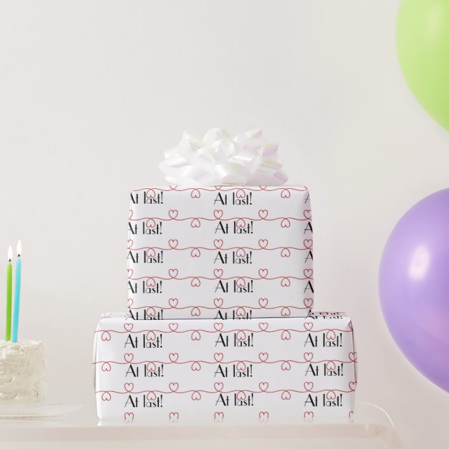 Hochzeitrotes Herz auf Weiß Geschenkpapier (Partygeschenke)