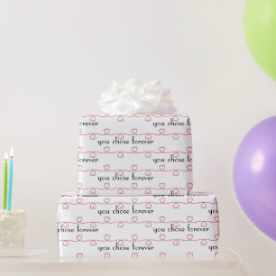 Hochzeitrotes Herz auf Weiß Geschenkpapier