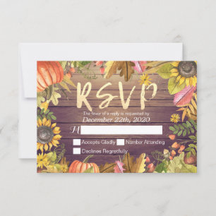 HochzeitRSVP Antwort Autumn Maple Leaf Pumpkins Wo