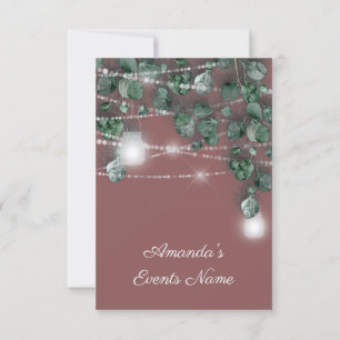 Hochzeits- 16er-Lichtergläser Rustikal Rauchig Grü Einladung